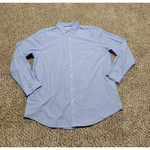 Croft & Barrow Light Blue Easy Care Long Sleeve Button Up Shirt Men's Size XXL - Picture 1 of 6
